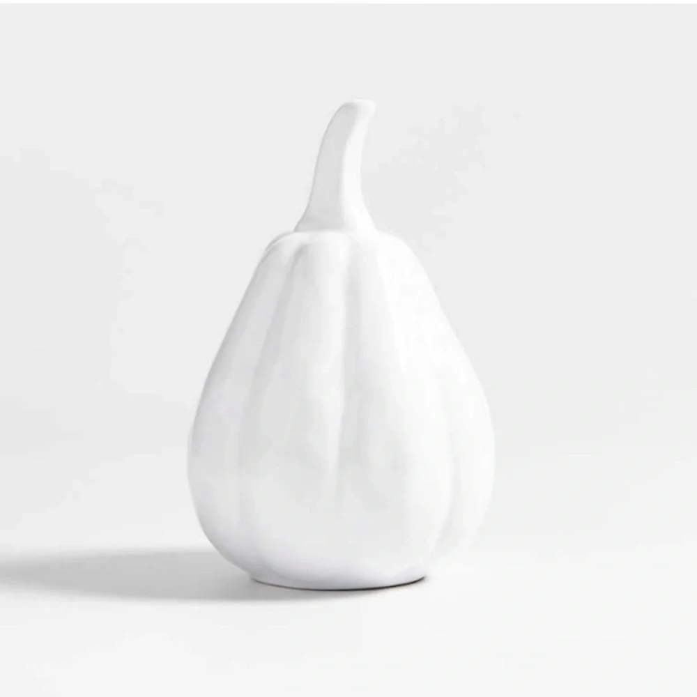 Crate&Barrel Small White Ceramic Gourd